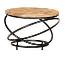 Table Basse Noir 60x60x40 Cm Bois Massif De Manguier Brut