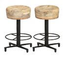 Tabourets De Bar Lot De 2 52 Cm Bois De Manguier Massif