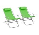 Chaises à Bascule 2 PCs Acier Vert