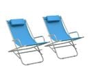 Chaises à Bascule 2 PCs Acier Bleu