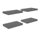 Étagère Murale Flottante 4 PCs Gris Brillant 40x23x3,8 Cm Mdf