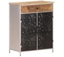 Buffet 60x35x75 Cm Bois De Manguier Brut Et Fer