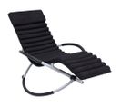 Chaise Longue D'extérieur Avec Coussin Acier Noir