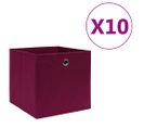 Boîtes De Rangement 10 PCs Tissu Intissé 28x28x28cm Rouge Foncé