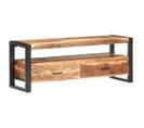 Meuble TV 120x35x45 Cm Bois Massif Avec Finition Miel