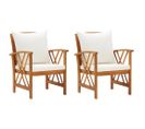 Chaises De Jardin Avec Coussins 2 PCs Bois D'acacia Massif