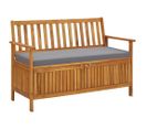 Banc De Rangement De Jardin En Acacia - 120 Cm - Marron Foncé