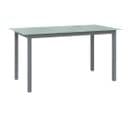 Table De Jardin Gris Clair 150x90x74 Cm Aluminium Et Verre
