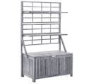 Boîte De Rangement Avec Treillis Gris 99x55x160 cm Acacia Solide