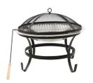 Foyer Et Barbecue Avec Tisonnier 2 En 1 56x56x49 Cm Inox