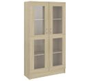 Armoire À Vitrine Chêne Sonoma 82,5x30,5x150 Cm Aggloméré