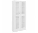 Armoire À Vitrine Blanc 82,5x30,5x185,5 Cm Bois D'ingénierie