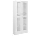 Armoire À Vitrine Blanc Brillant 82,5x30,5x185,5 Cm Aggloméré