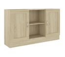 Vidaxl Buffet Chêne Sonoma 120x30,5x70 Cm Aggloméré Armoire Latérale Meuble De Rangement Chambre