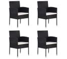 Chaises De Jardin 4 PCs Résine Tressée Noir