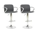 Tabourets De Bar Lot De 2 Gris Cuir Artificiel