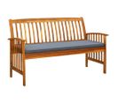 Banc De Jardin Avec Coussin 147 Cm Bois D'acacia Massif