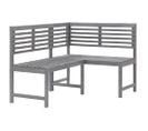 Banc D'angle De Jardin Gris 140 Cm Bois Solide D'acacia