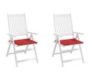 Coussins De Chaise Jardin Lot De 2 Rouge 40x40x3cm Tissu Oxford