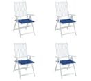 Coussins De Chaise De Jardin Lot De 4 Bleu Royal 40x40x3 Cm