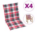 Coussins De Chaise De Jardin 4 PCs Carreaux Rouges 100x50x3 Cm