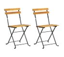 Chaises Pliables De Jardin 2 PCs Acier Et Bois D'acacia Solide