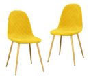 Chaises À Manger Lot De 2 Jaune Moutarde Velours