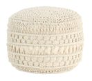 Pouf Fait À La Main En Macramé 45x30 Cm Coton