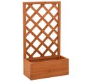 Jardinière à Treillis De Jardin Orange 50x25x90cm Bois De Sapin