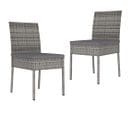 Chaises De Salle À Manger De Jardin 2 PCs Résine Tressée Gris