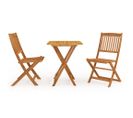 Mobilier À Dîner De Jardin Pliable 3 PCs Bois D'acacia Solide