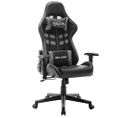 Fauteuil Gamer Noir Et Gris Cuir Artificiel