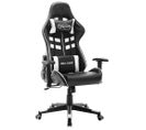 Fauteuil Gamer Noir Et Blanc Cuir Artificiel