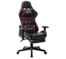 Fauteuil Gamer Avec Repose-pied Noir Et Bordeaux Cuir Artificiel