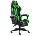 Fauteuil Gamer Avec Repose-pied Noir Et Vert Similicuir