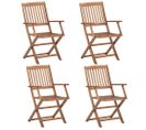 Chaises Pliables D'extérieur 4 Pièces Bois D'acacia Solide