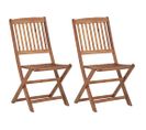 Chaises Pliables D'extérieur 2 PCs Bois D'acacia Solide