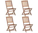 Chaises Pliables D'extérieur 4 Pièces Bois D'acacia Solide