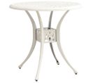 Table De Jardin Blanc 78x78x72 Cm Aluminium Coulé