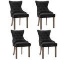 Chaises De Salle À Manger 4 PCs Noir Tissu