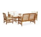 Salon De Jardin 5 PCs Avec Coussins Bois D'acacia Solide