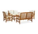 Salon De Jardin 5 PCs Avec Coussins Bois D'acacia Solide