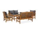 Salon De Jardin 5 PCs Avec Coussins Bois D'acacia Solide