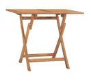 Table À Dîner Pliable De Jardin 90x60x75 Cm Bois De Teck Solide