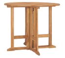 Table à Dîner Pliable De Jardin Ø90x75 Cm Bois De Teck Solide