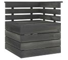 Canapé Palette D'angle De Jardin Bois De Pin Massif Gris Foncé