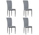 Chaises à Manger Lot De 4 Gris Clair Velours