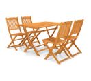 Mobilier à dîner de jardin pliable 5 pcs Bois d'acacia solide