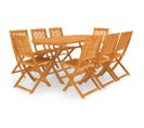 Mobilier à Dîner De Jardin Pliable 9 Pièces Bois D'acacia Solide