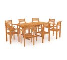 Ensemble De Salle À Manger De Jardin 9 PCs Bois De Teck Massif